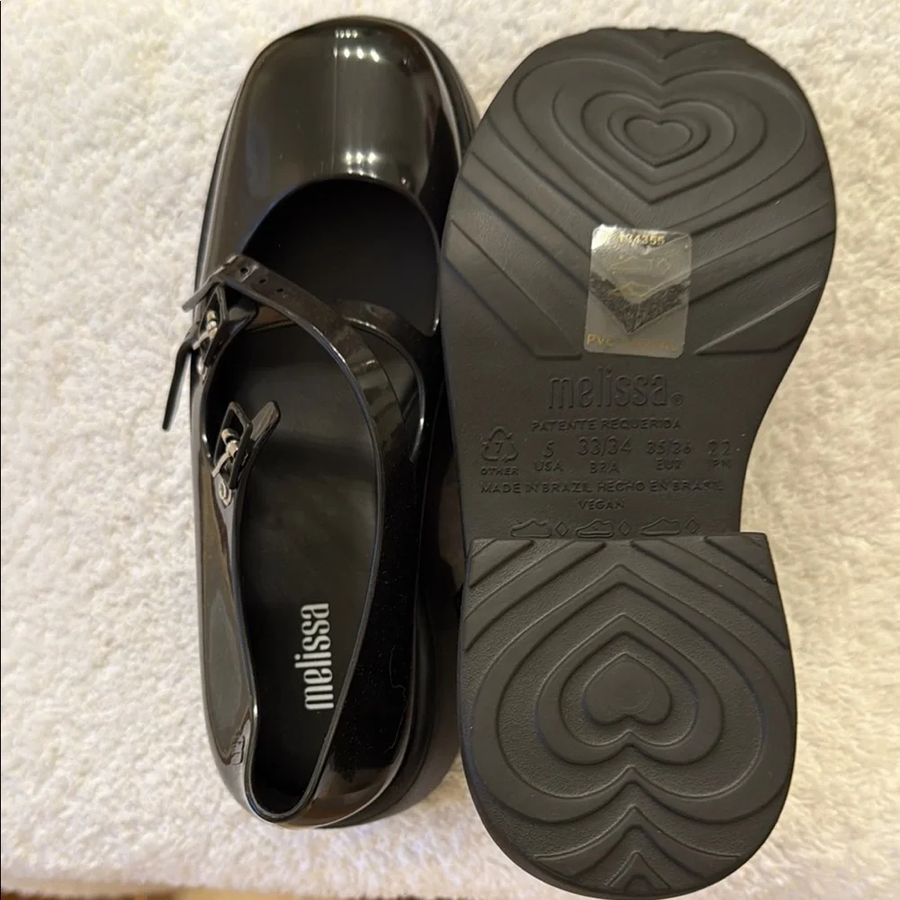 Melissa Black Flats with Classic Mary Jane platform - Picture 2 of 6